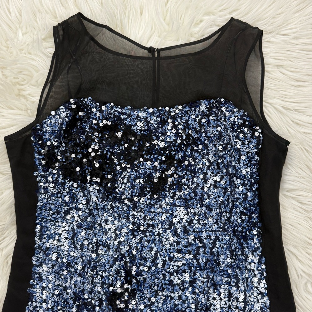 Phoebe Couture Black and Blue Sequin Mini Dress
